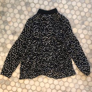 Zara Black and White Polka Dot Blouse